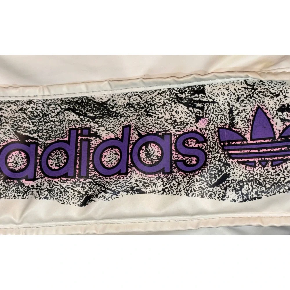 Vintage 1980s Adidas Stefan Edberg Tennis Racket Bag Cover White‎ Graphic Retro